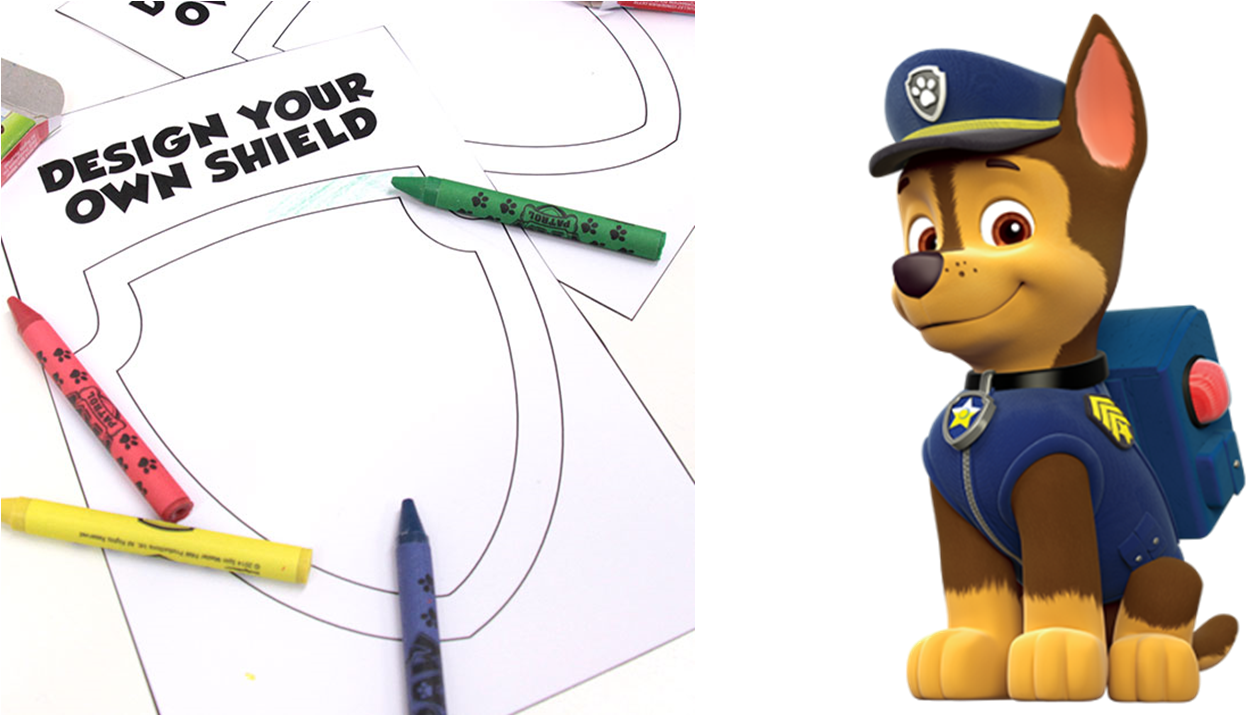A Cartoon Character Next To Crayons