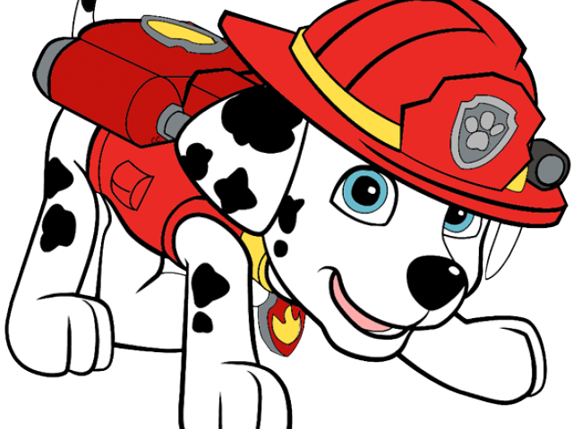 Cartoon Of A Dog Wearing A Firefighter Outfit