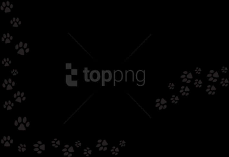 A Black Background With Paw Prints