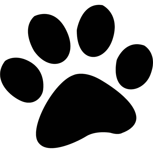 A Black Paw Print With Yellow Outline