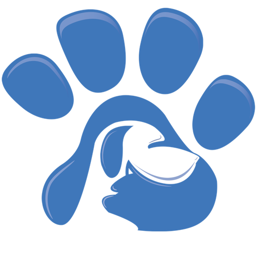 A Blue Paw Print With A Black Background