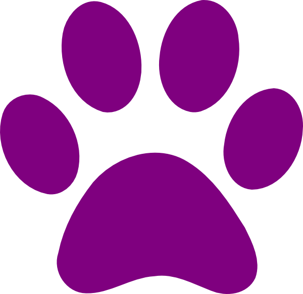 A Purple Paw Print On A Black Background