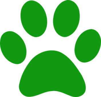 A Green Paw Print On A Black Background