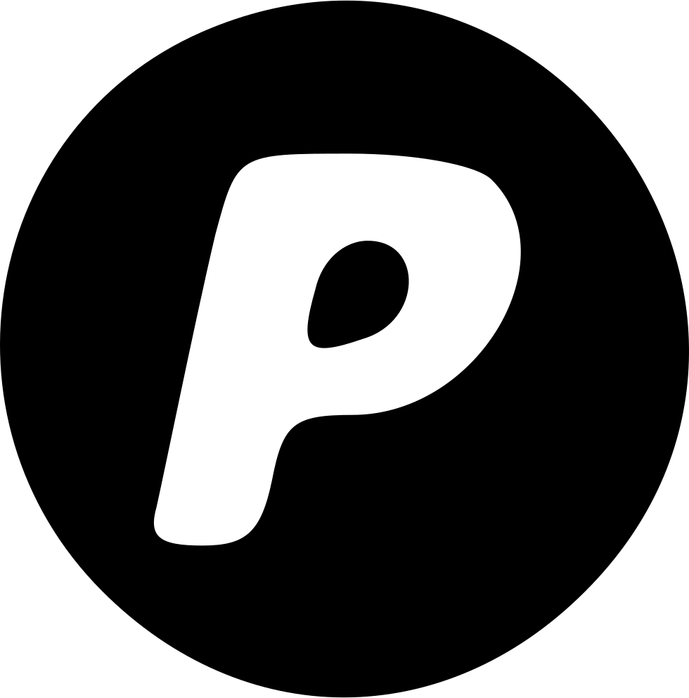A Black Circle With A Letter P In It