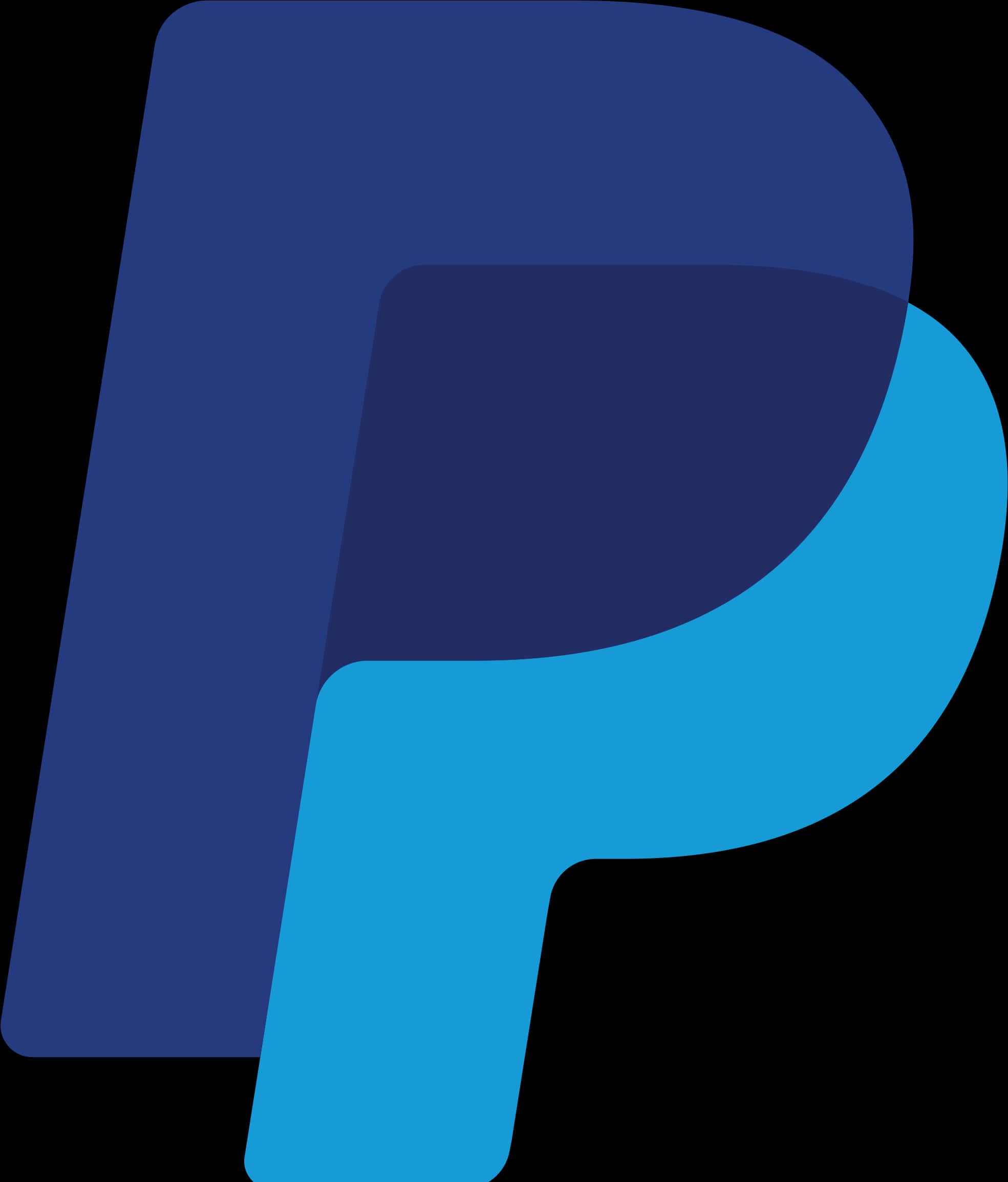 A Blue Letter P On A Black Background