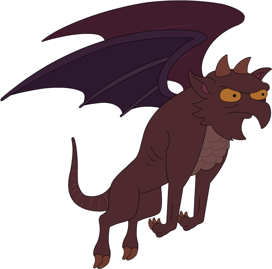 Cartoon Of A Dragon With Wings