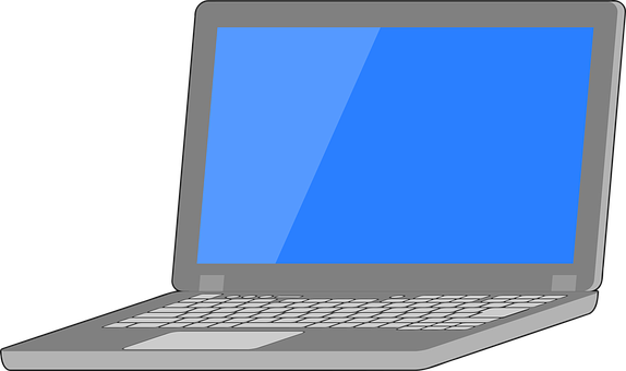 A Laptop With A Blue Screen