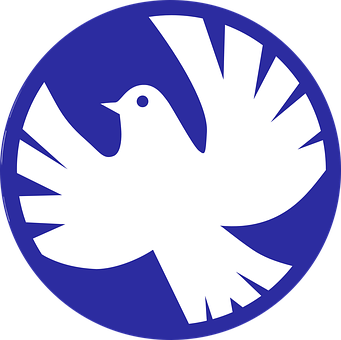 A White Bird In A Blue Circle
