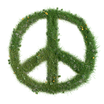 A Peace Sign Made Of Grass