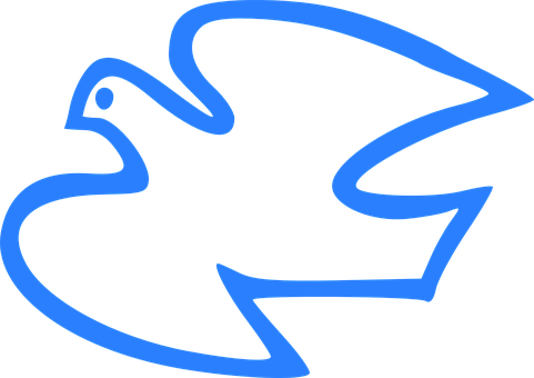 A Blue Outline Of A Bird