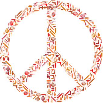 A Peace Sign Made Of Different Objects
