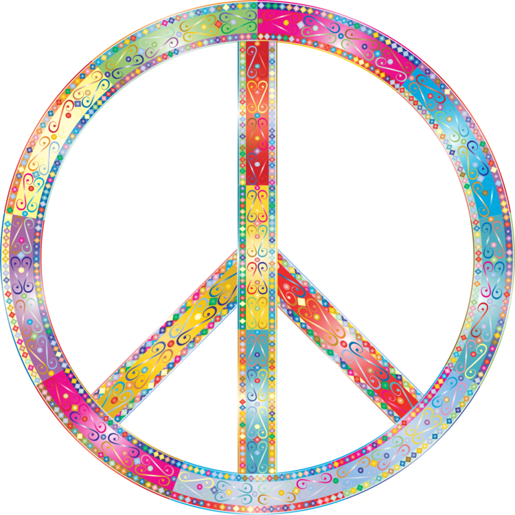 A Colorful Peace Sign With Many Patterns