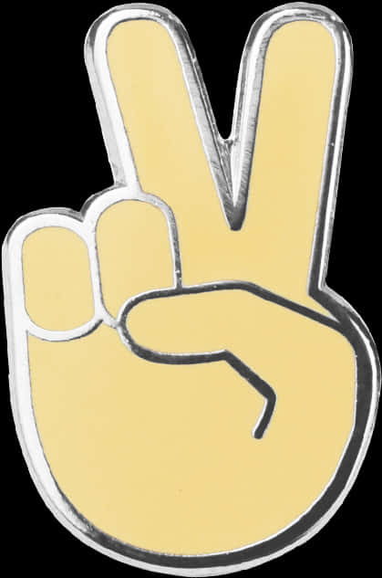 A Yellow Peace Sign With A Black Background