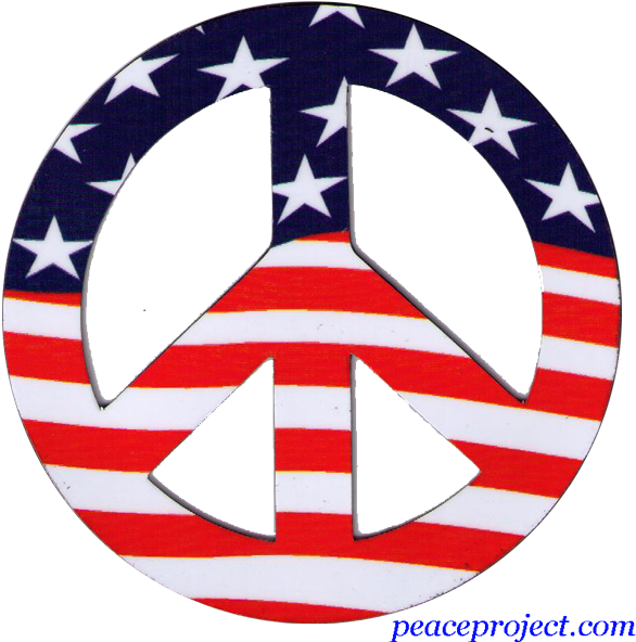 A Peace Sign With Stars And Stripes