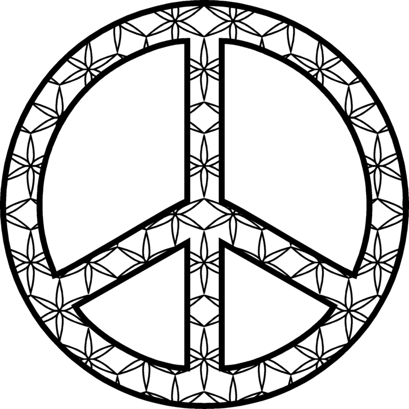 A Peace Sign With A Flower Pattern