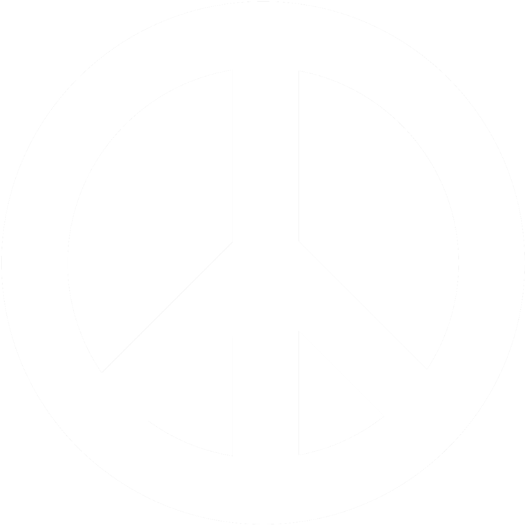 A White Peace Sign On A Black Background