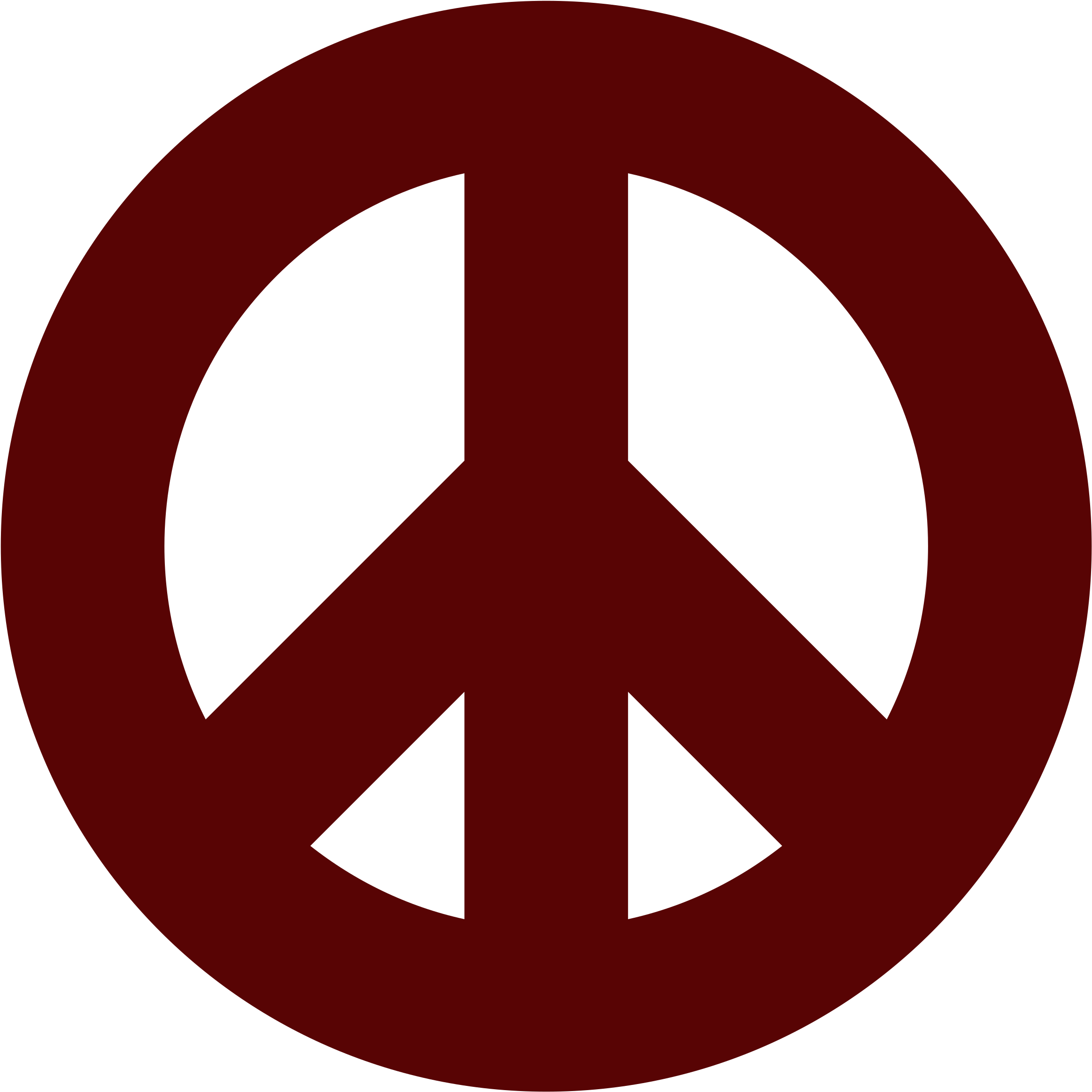 A Red Peace Sign With Black Background
