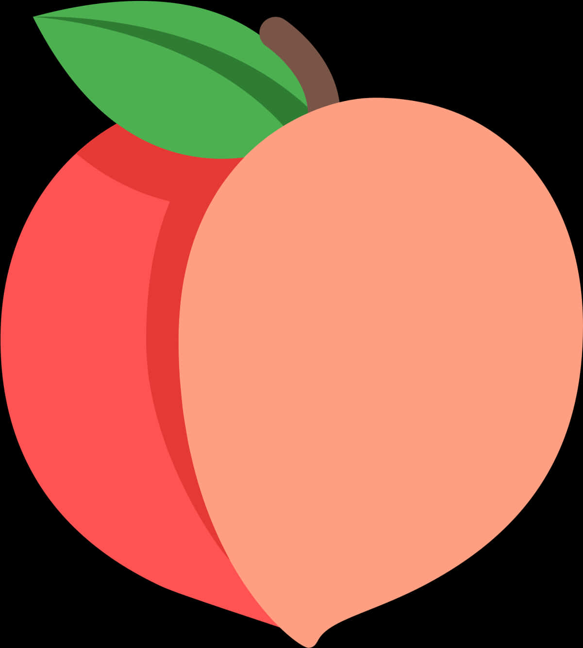 A Peach With A Leaf