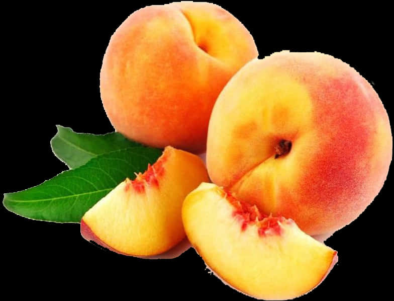 A Group Of Peaches With Slices