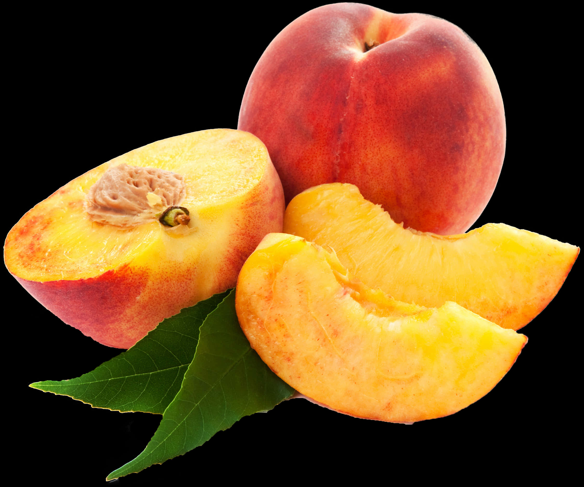 A Peach And A Slice Of Peach