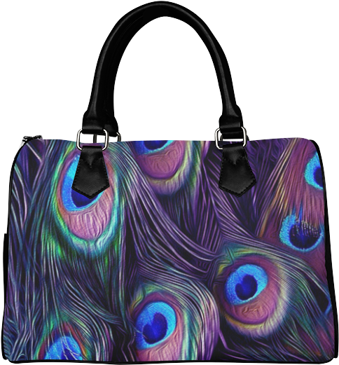 A Purse With Peacock Feathers On It
