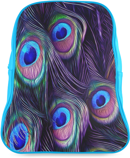 A Backpack With Peacock Feathers