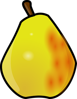 A Yellow Pear With Brown Spots