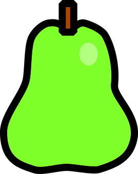 A Green Pear With A Brown Stem