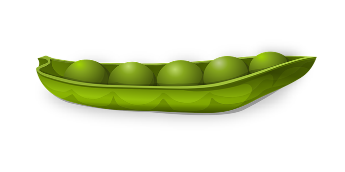 A Green Pea Pod With Balls In It