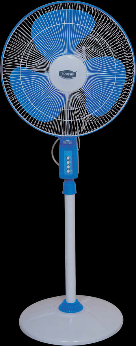 A Blue Fan With White Blades