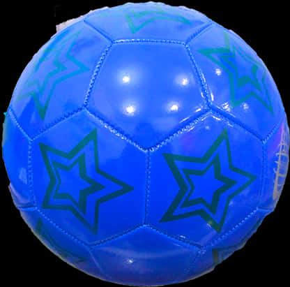 A Blue Football Ball With Green Stars On It