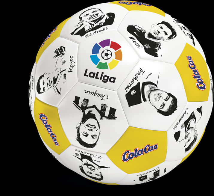 A Football Ball With Pictures Of A Man On It