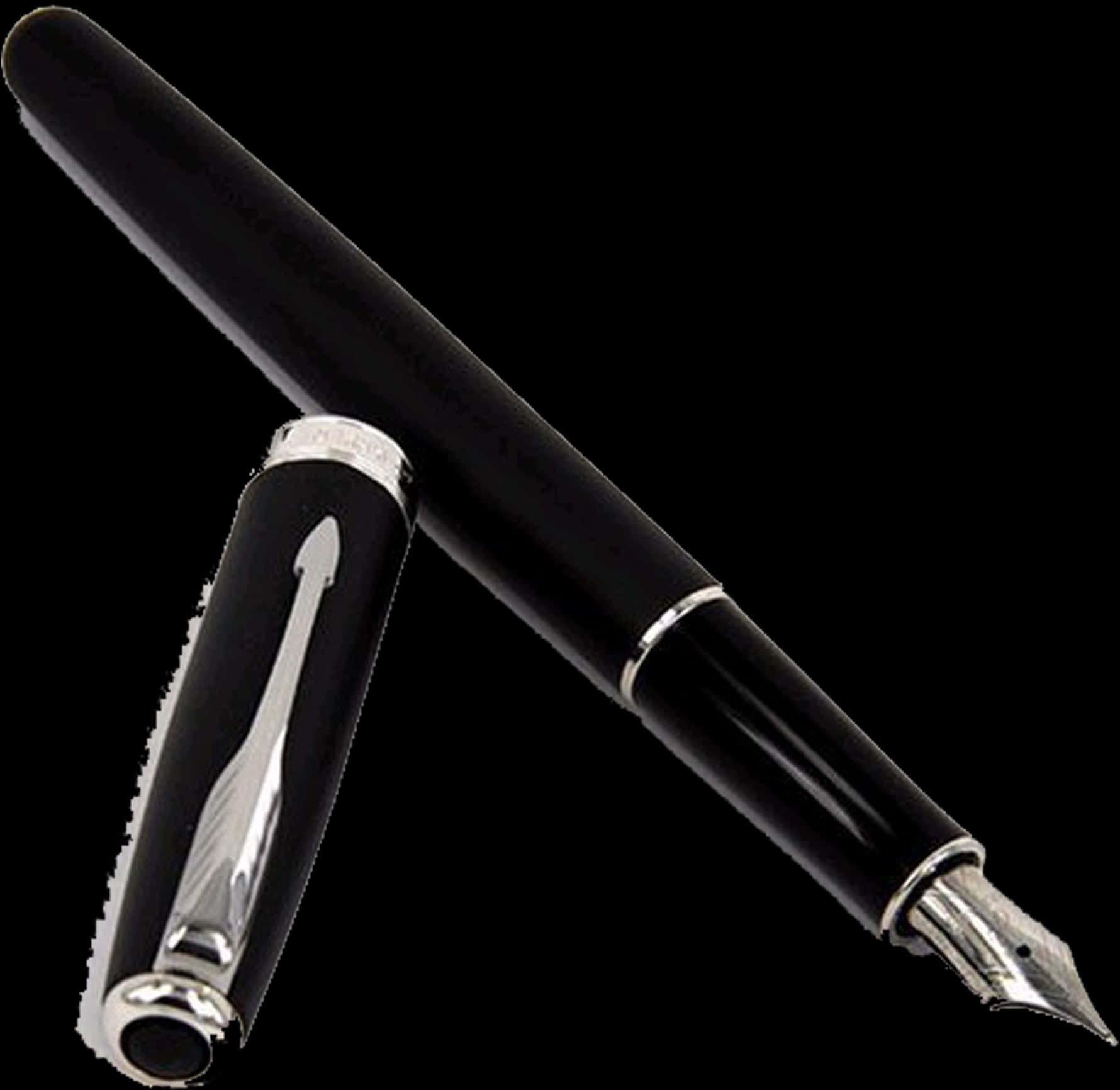 A Black And Silver Fountain Pen