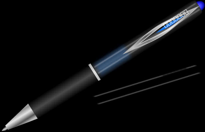 A Pen With A Blue Light Coming Out Of It