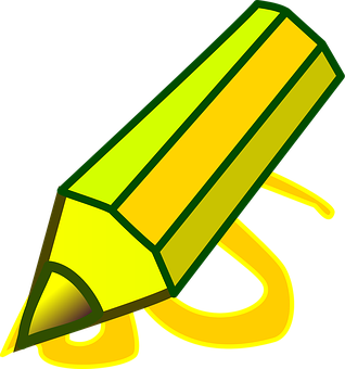 A Yellow Pencil With A Black Background