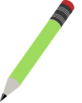 A Green Pencil With A Black Top