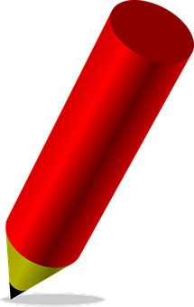 A Red Pencil With Yellow Tips