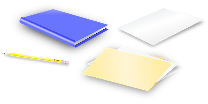 Several Folders And A Pencil
