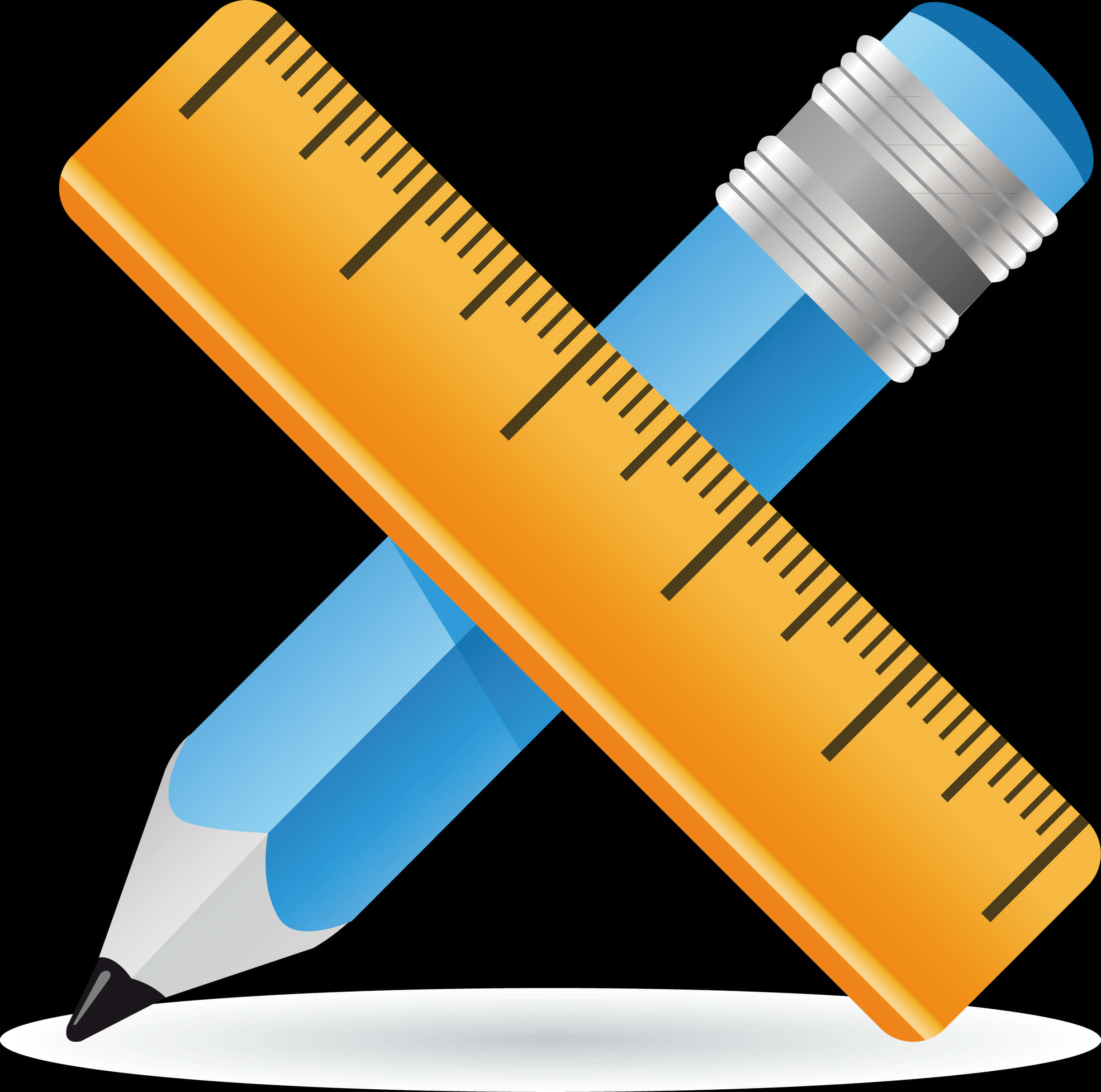 A Pencil And Ruler Crossed