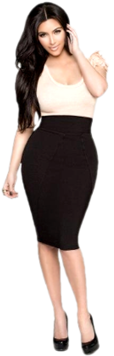 A Woman Wearing A Black Dress