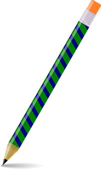 A Blue And Green Striped Object