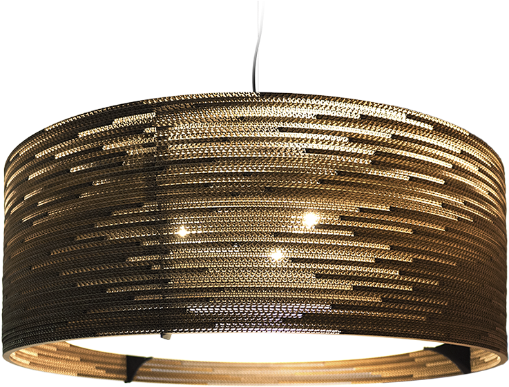 A Light Fixture With A Round Shade