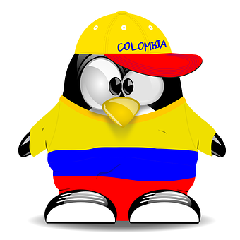 A Cartoon Penguin Wearing A Hat And Shorts