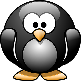 A Cartoon Penguin With A Black Background