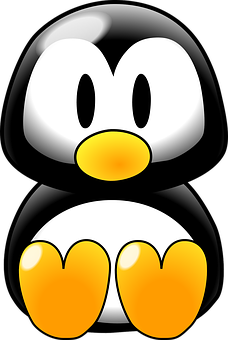 A Cartoon Penguin With Yellow Beak And Feet