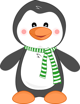 A Cartoon Penguin With A Scarf