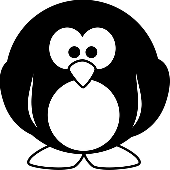 A White Penguin With Black Background