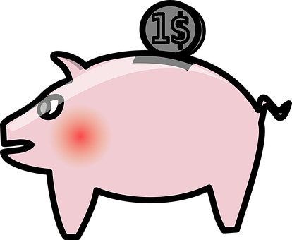 A Piggy Bank With A Coin And A Dollar Sign