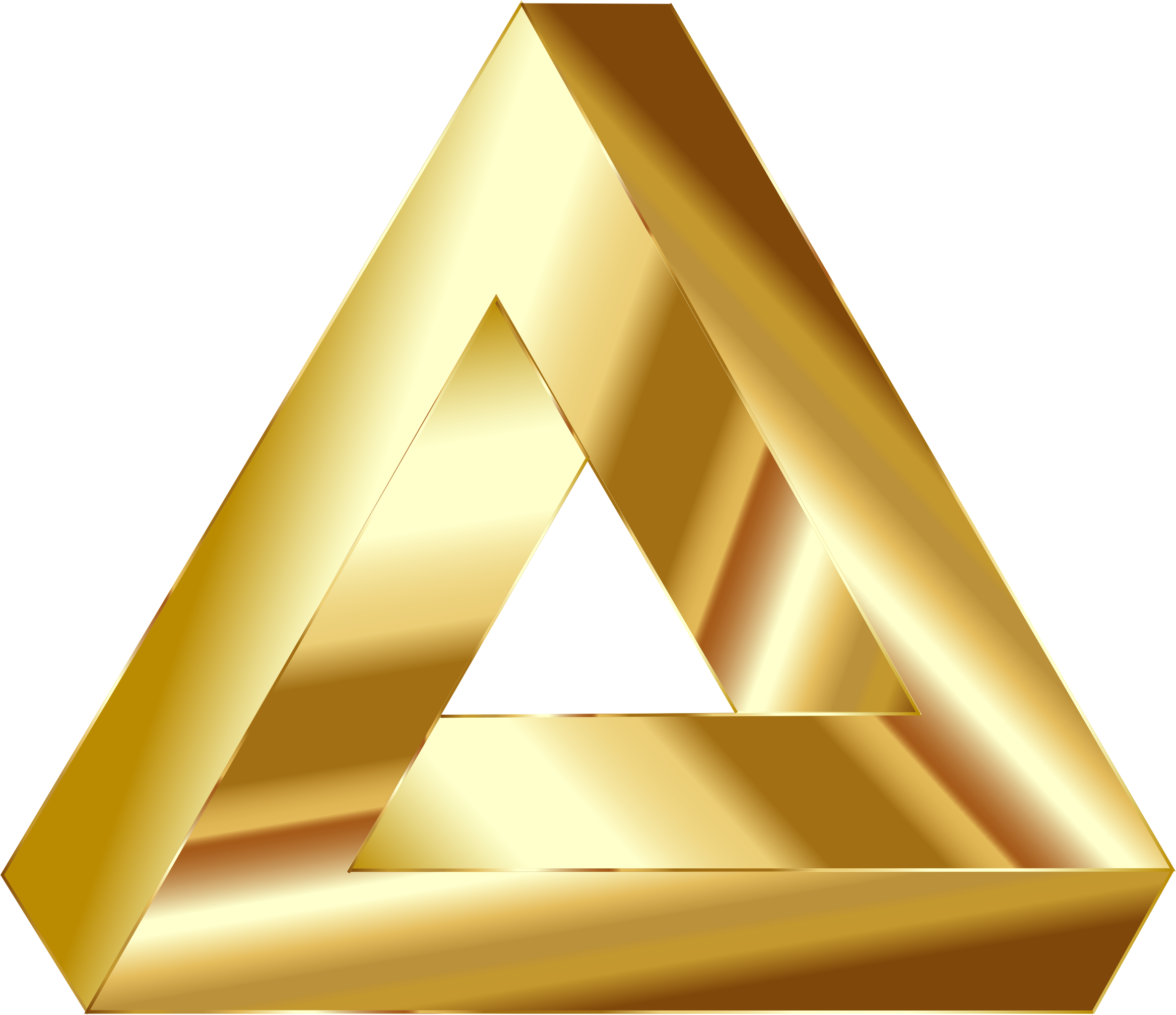 Penrose, Triangle, Optical Illusion, Abstract - Triangle Gold, Hd Png Download
