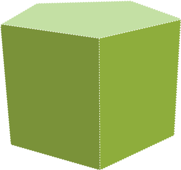 A Green Cube With White Dots